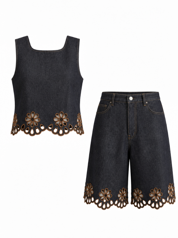 Set mezclilla bordado