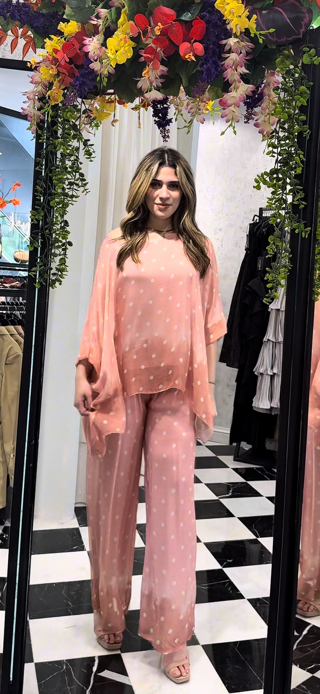 Conjunto rosé dot