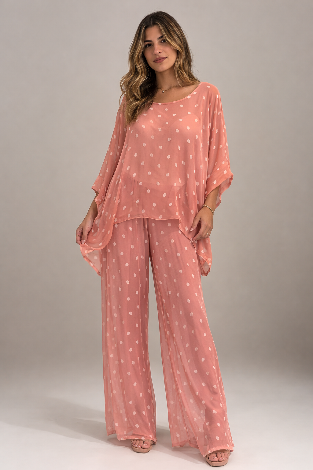 Conjunto rosé dot